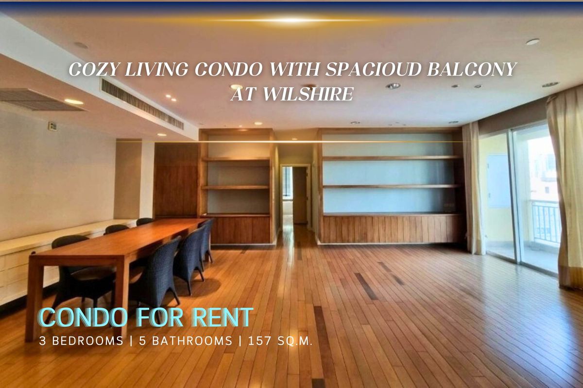 ให้เช่าคอนโดสุขุมวิท อโศก ทองหล่อ : 🔼 AccomA🔽 Modern condo with balcony and walk-in closet at Wilshire (AA36365)