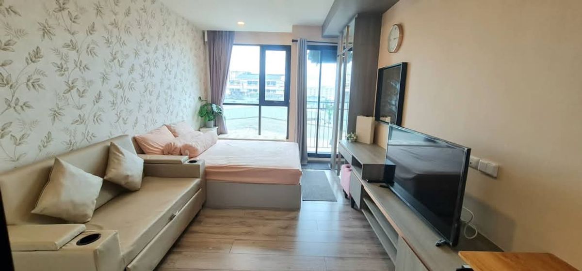For RentCondoBangna, Bearing, Lasalle : ☘️Condo for rent Knightbridge Collage Sukhumvit 107 near BTS Bearing, beautiful room, size 35 sq m., fully furnished, only 16000-