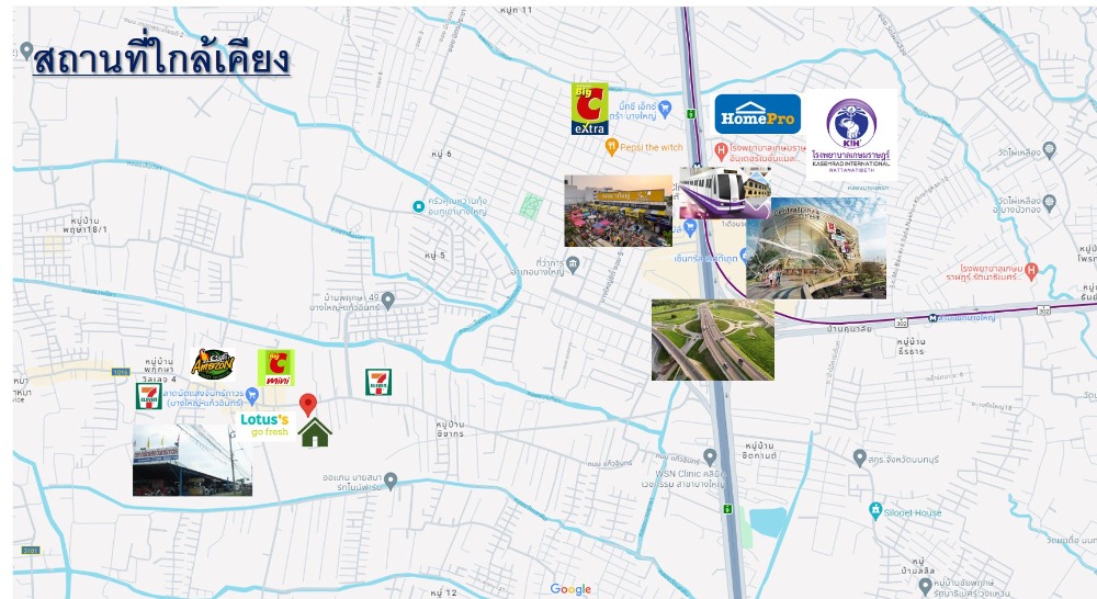 For SaleHouseNonthaburi, Bang Yai, Bangbuathong : Single house for sale Fully furnished, near the market, near Central Westgate, near the BTS, near the motorway.