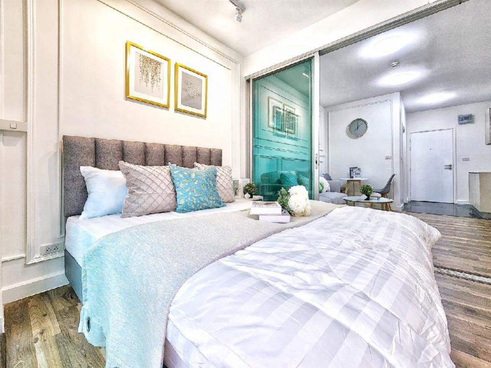 For SaleCondoOnnut, Udomsuk : Beautiful room, pool view, separated rooms like being at a resort in the middle of the city, 28 sqm aspace me Sukhumvit 77.