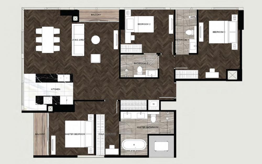 ขายคอนโดสุขุมวิท อโศก ทองหล่อ : ด่วน!!! 3BR 116.49sq.m. River view rare item Fully furnished 065-053-9935 Gunn