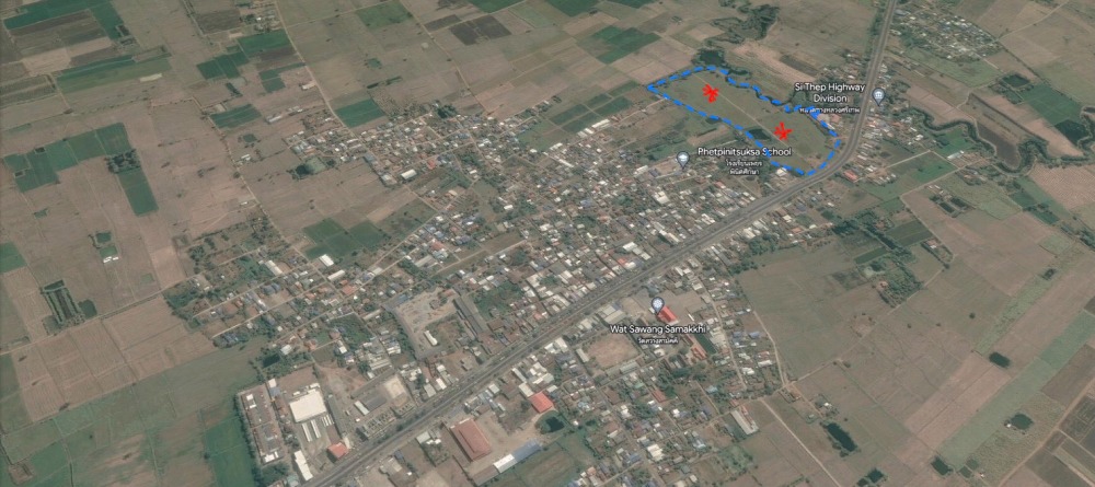 For SaleLandPhetchabun : Beautiful land, large plot, 29 rai, Phetchabun, next to the main road, World Heritage City, Si Thep.