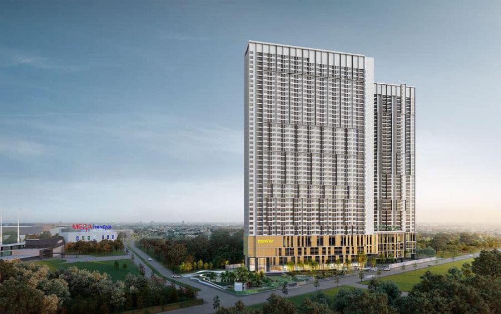 ขายดาวน์คอนโด : ขายดาวน์ Noww Mega Bangna วิวสวน แดดเช้า