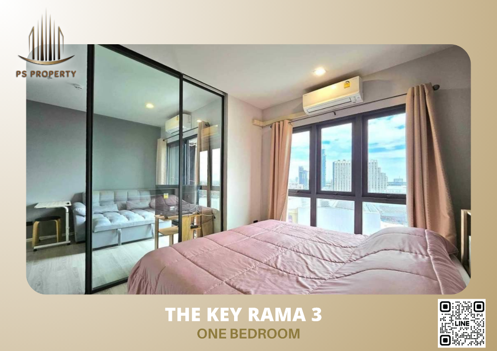 For RentCondoRama3 (Riverside),Satupadit : For rent ✨The Key Rama 3✨ Beautiful room, decorated with built-ins, river view, fully furnished with electrical appliances 🚆Near BRT Charoen Rat Station 50 m.