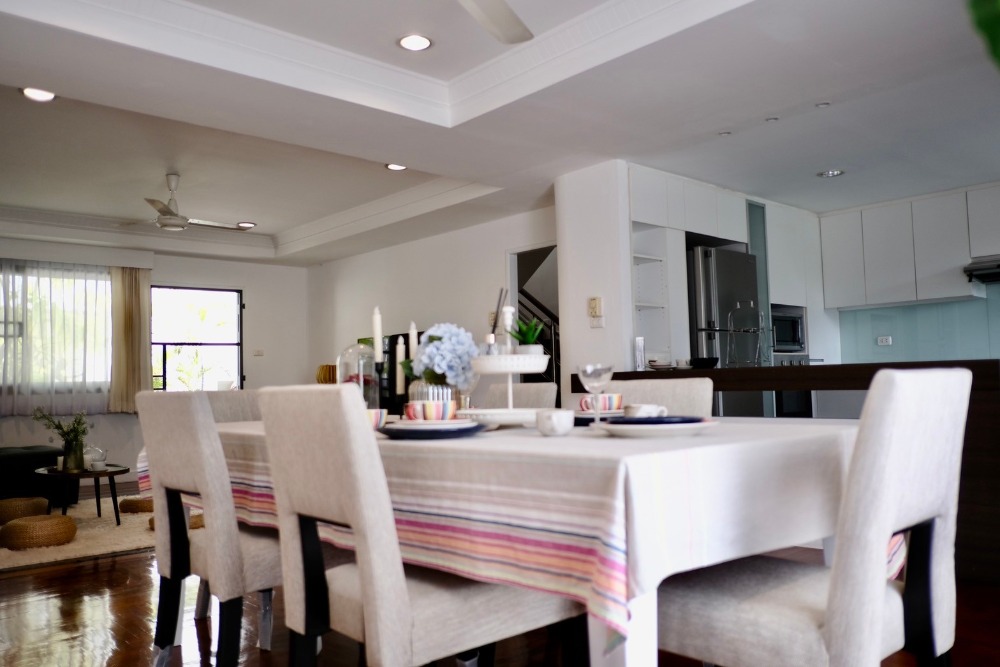 For RentTownhomeSathorn, Narathiwat : 5-STO Townhouse in Compound shared Pool around BTS Chong Nonsi with 5 bedrooms 6 bathrooms, maid room split level about 450 sq m. 2 parking