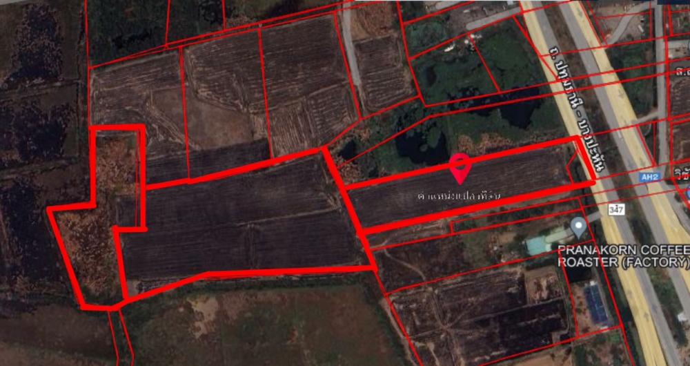 For SaleLandAyutthaya : Land in Bang Pa-in, Chiang Rak Noi, 45-3-40 rai, next to road number 347.