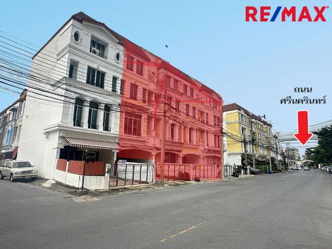 For SaleTownhomeSamut Prakan,Samrong : Townhouse for sale near BTS Sri Lasalle_Soi Sridan 24_Baan Klang Muang British Town Srinakarin_4 floors, main road, can walk in and out, cheapest price 7 million baht.