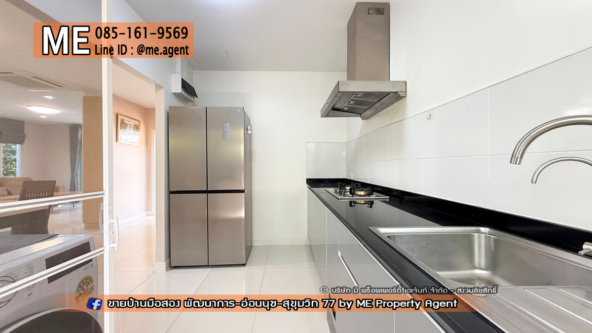 For RentHousePattanakan, Srinakarin : Single house for rent, Passorn Prestige Pattanakarn 38, large house plan, 210 sq m., has a maids room. The front of the house doesnt collide with anyone. Fully furnished, convenient to travel, near BTS On Nut and Airport Link Hua Mak, call 064-954-9619 (R