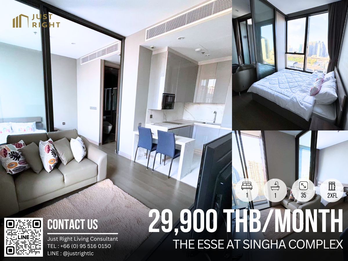 ให้เช่าคอนโดพระราม 9 เพชรบุรีตัดใหม่ RCA : ให้เช่า The Esse at Singha Complex 1 ห้องนอน 1 ห้องน้ำ 36 ตรม. ชั้น 2x ทิศเหนือ เฟอร์ครบพร้อมอยู่ จากปกติ 35,000 เหลือเพียง 29,900 บาท/เดือน สัญญา 1 ปีเท่านั้น