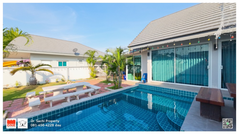 For SaleHotel&Apartment BusinessCha-am Phetchaburi : Pool villa for sale in Cha-am, 4 bedrooms, 3 bathrooms, fully furnished, area 131 sq wa., near Cha-am beach 3 km.