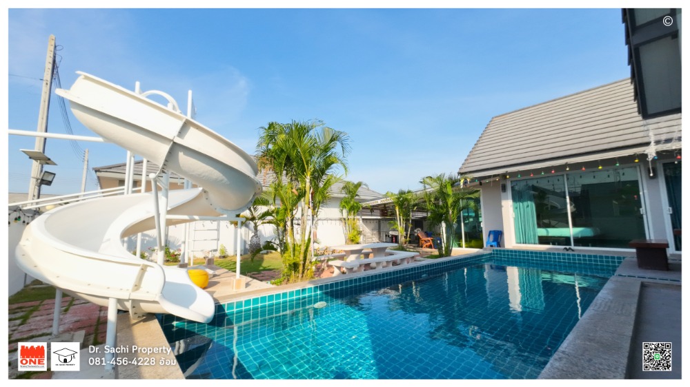 For SaleHotel&Apartment BusinessCha-am Phetchaburi : Pool villa for sale in Cha-am, 4 bedrooms, 3 bathrooms, fully furnished, area 131 sq wa., near Cha-am beach 3 km.