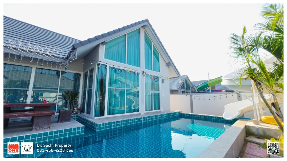 For SaleHotel&Apartment BusinessCha-am Phetchaburi : Pool villa for sale in Cha-am, 4 bedrooms, 3 bathrooms, fully furnished, area 131 sq wa., near Cha-am beach 3 km.