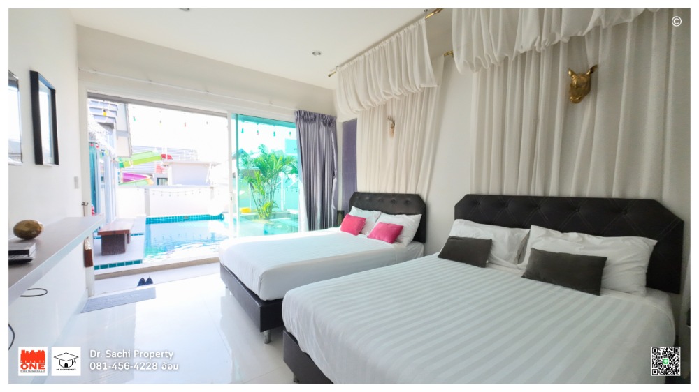 For SaleHotel&Apartment BusinessCha-am Phetchaburi : Pool villa for sale in Cha-am, 4 bedrooms, 3 bathrooms, fully furnished, area 131 sq wa., near Cha-am beach 3 km.