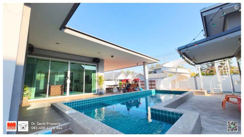 For SaleCha-am Phetchaburi : Pool villa for sale, near Cha-am beach, area 172 sq.wa., corner house, wide area, 4 bedrooms, 3 bathrooms, fully furnished.