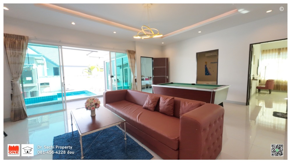 For SaleCha-am Phetchaburi : Pool villa for sale, near Cha-am beach, area 172 sq.wa., corner house, wide area, 4 bedrooms, 3 bathrooms, fully furnished.