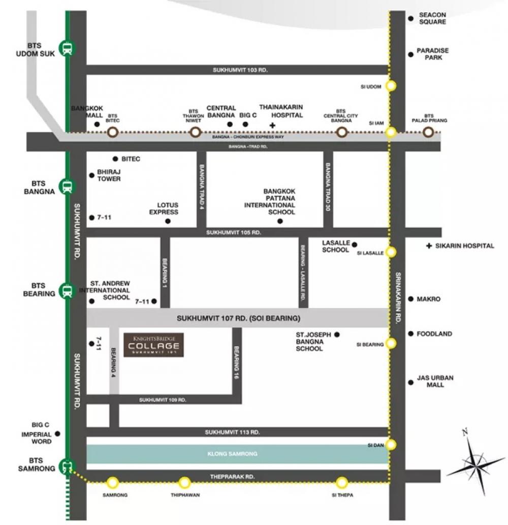 ขายคอนโดบางนา แบริ่ง ลาซาล : ขายคอนโดKnightBridge Collage 2ห้องนอนสุขุมวิท 107  ใกล้ BTS แบริ่งเพียง 430 เมตร  2ห้องน้ำ