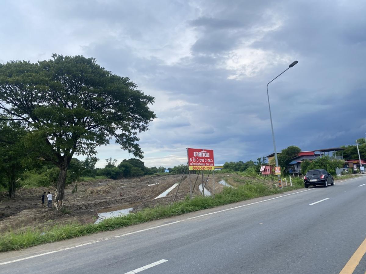 For SaleLandPathum Thani,Rangsit, Thammasat : Urgent sale..🔥🔥 Land near Road 347, beautiful location, Ban Pathum Subdistrict, Sam Khok District, Pathum Thani Province, beautiful land, good location, area 6 rai 3 ngan 2 sq m. (Owner sells himself) Contact 086-535-7087