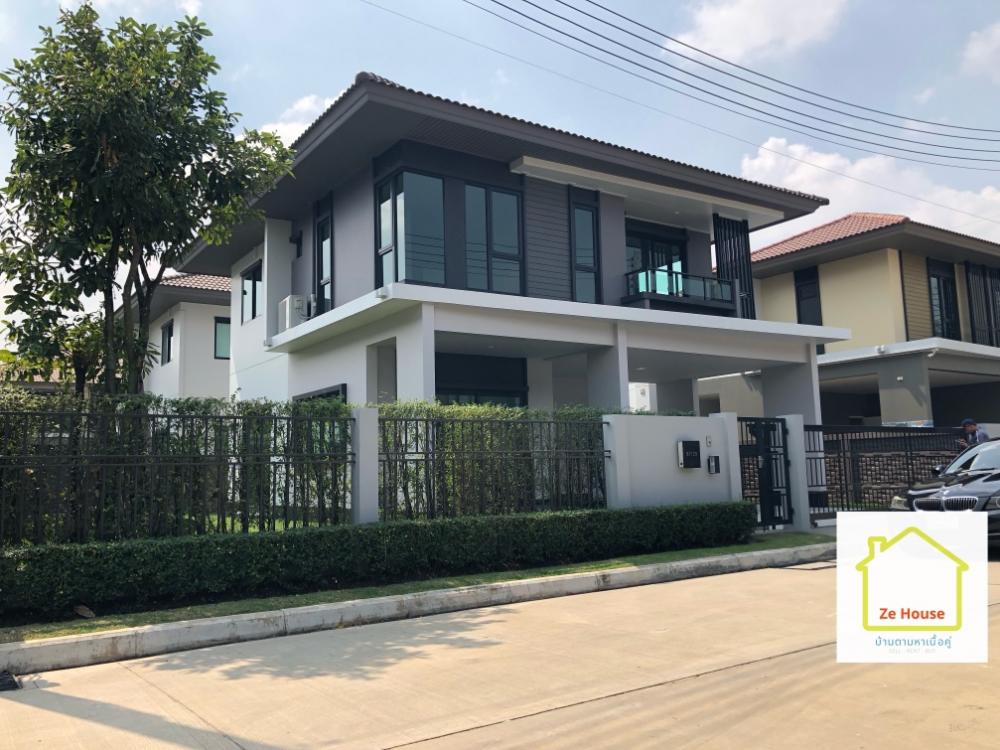 For RentHousePathum Thani,Rangsit, Thammasat : Single house for rent, Setthasiri, Wongwaen-Lam Luk Ka, Lam Luk Ka Road, Pathum Thani, beautiful house, good society