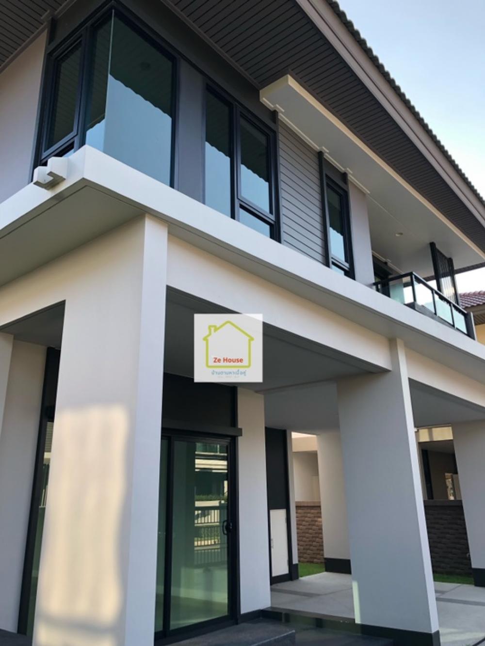 For RentHousePathum Thani,Rangsit, Thammasat : Single house for rent, Setthasiri, Wongwaen-Lam Luk Ka, Lam Luk Ka Road, Pathum Thani, beautiful house, good society