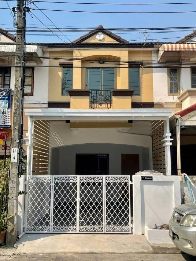 For SaleTownhomeNawamin, Ramindra : 2-story townhouse for sale, KC Cluster 7 Village, Tairaman, Hathairat, Chatuchot Expressway, Sam Wa Tawan Tok, Khlong Sam Wa, Maruay Market, Wongsakorn Market, Outer Ring Road, Suvarnabhumi Airport, Sai Mai, Nimit Mai, Fashion Island, Safari World.