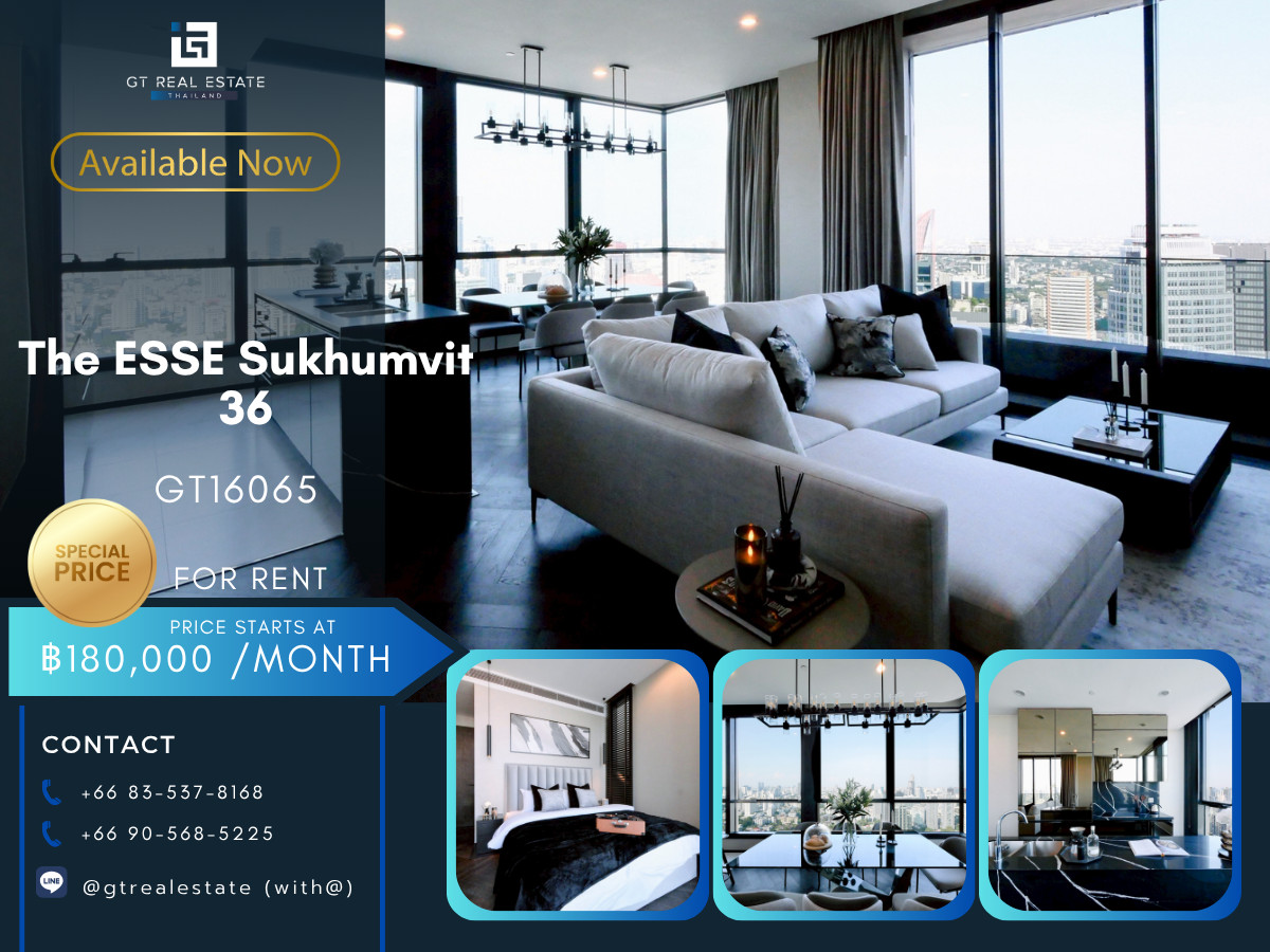 ให้เช่าคอนโดสุขุมวิท อโศก ทองหล่อ : ✨ GT16065 |  คอนโดให้เช่า THE ESSE Sukhumvit 36 ห้องแต่งสวย พร้อมเข้าอยู่ เฟอร์นิเจอร์ครบ