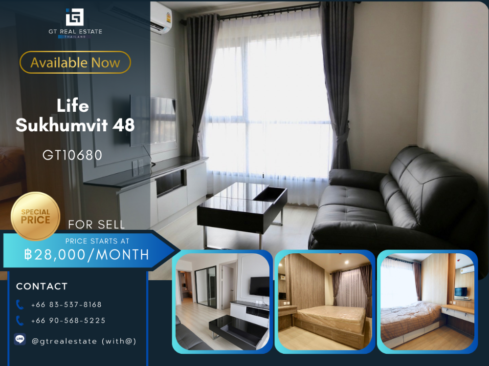 ให้เช่าคอนโดอ่อนนุช อุดมสุข : คอนโดให้เช่า Life Sukhumvit 48 เฟอร์นิเจอร์ครบ พร้อมเข้าอยู่