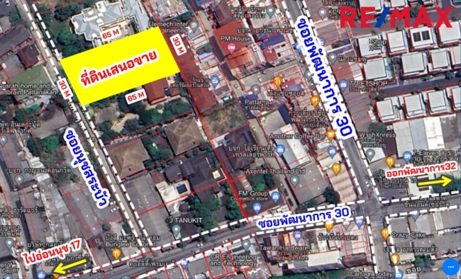 ขายที่ดินพัฒนาการ ศรีนครินทร์ : ขายที่ดินถนนพัฒนาการ ซอย 30 (พัฒนาการ 30) สวนหลวง เนื้อที่ดิน 483 ตารางวา เพื่อสร้างบ้านพักอาศัย ทำเลทอง ราคา 120,000 บาท/ตารางวา