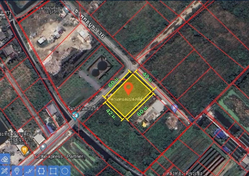 For SaleLandRathburana, Suksawat : Land for sale-rent, Phutthabucha Road 36, area 600 sq m, already filled, beautiful plot, wide frontage, next to a 4-lane road, away from the road along the southern outer ring expressway. (Along Kanchana Expressway) only 1 km. 📌 Property code JJ-L028 📌