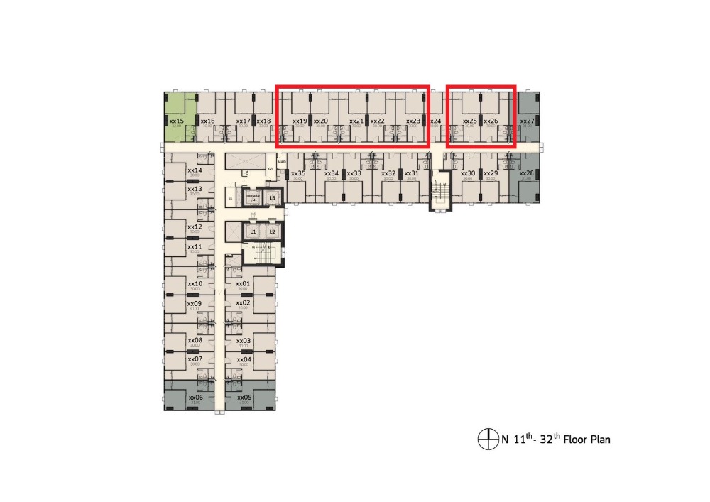 Sale DownCondoPathum Thani,Rangsit, Thammasat : Terra Residences, Thammasat University, Phase 2, North-facing room, high floor, open view, the best-selling direction of the project.