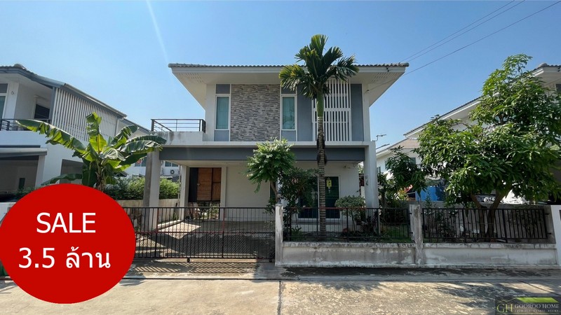For SalePathum Thani,Rangsit, Thammasat : For sale: 2-storey detached house, near Pathum Thani Road, Phatthida Avenue Village, size 56 sq m, 3 bedrooms, 2 bathrooms, good condition, ready to move in, extension and roofing at the back of the house completed.