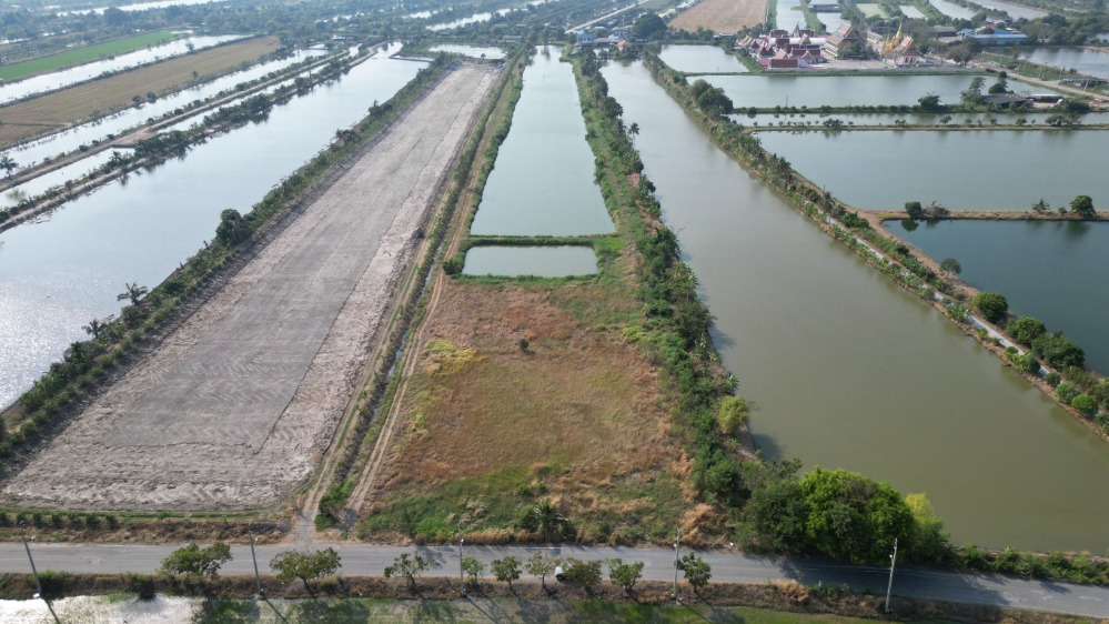 For SaleLandBangna, Bearing, Lasalle : Land for sale Bangna Trat KM 23 Selling close to appraised price, Soi Wat Bua Roi, yellow city plan.