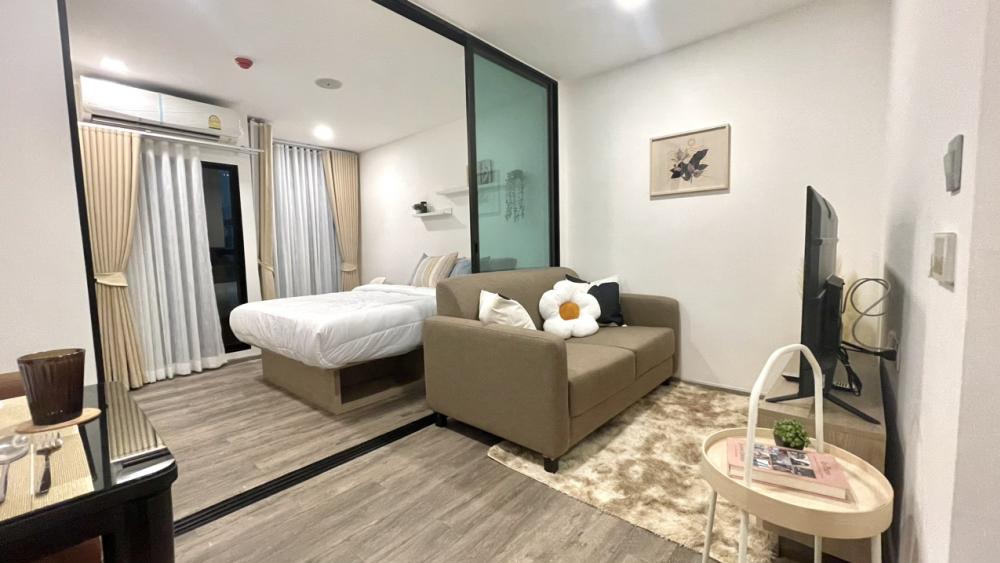 For RentCondoVipawadee, Don Mueang, Lak Si : 🏢 Brown condo for rent, Phahonyothin 67, room 1 bed, size 26 sq m, 7th floor, rent only 11,000/month ✔️ 1 bedroom, 1 bathroom, closed kitchen, separated room 🏢