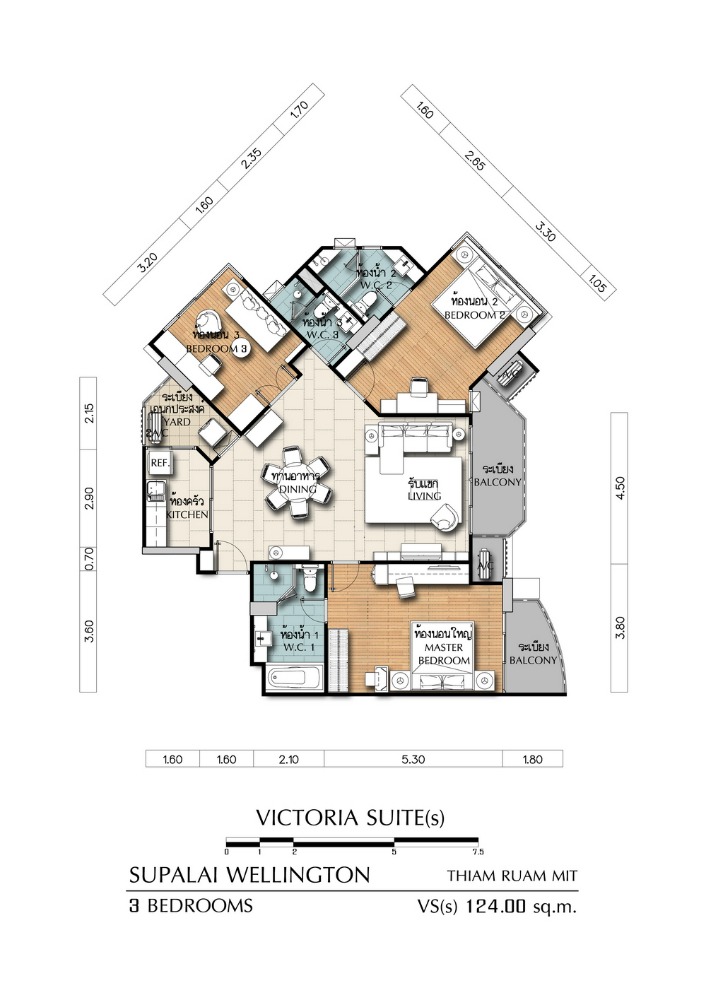 For RentCondoRama9, Petchburi, RCA : 4245😊 For RENT 3 bedrooms for rent🚄near MRT Cultural Center🏢Supalai Wellington 1 Supalai Wellington 1🔔Area: 136 sq m.💲Rent: 80,000฿📞O99-5919653,065-9423251✅LineID:@sureresidence