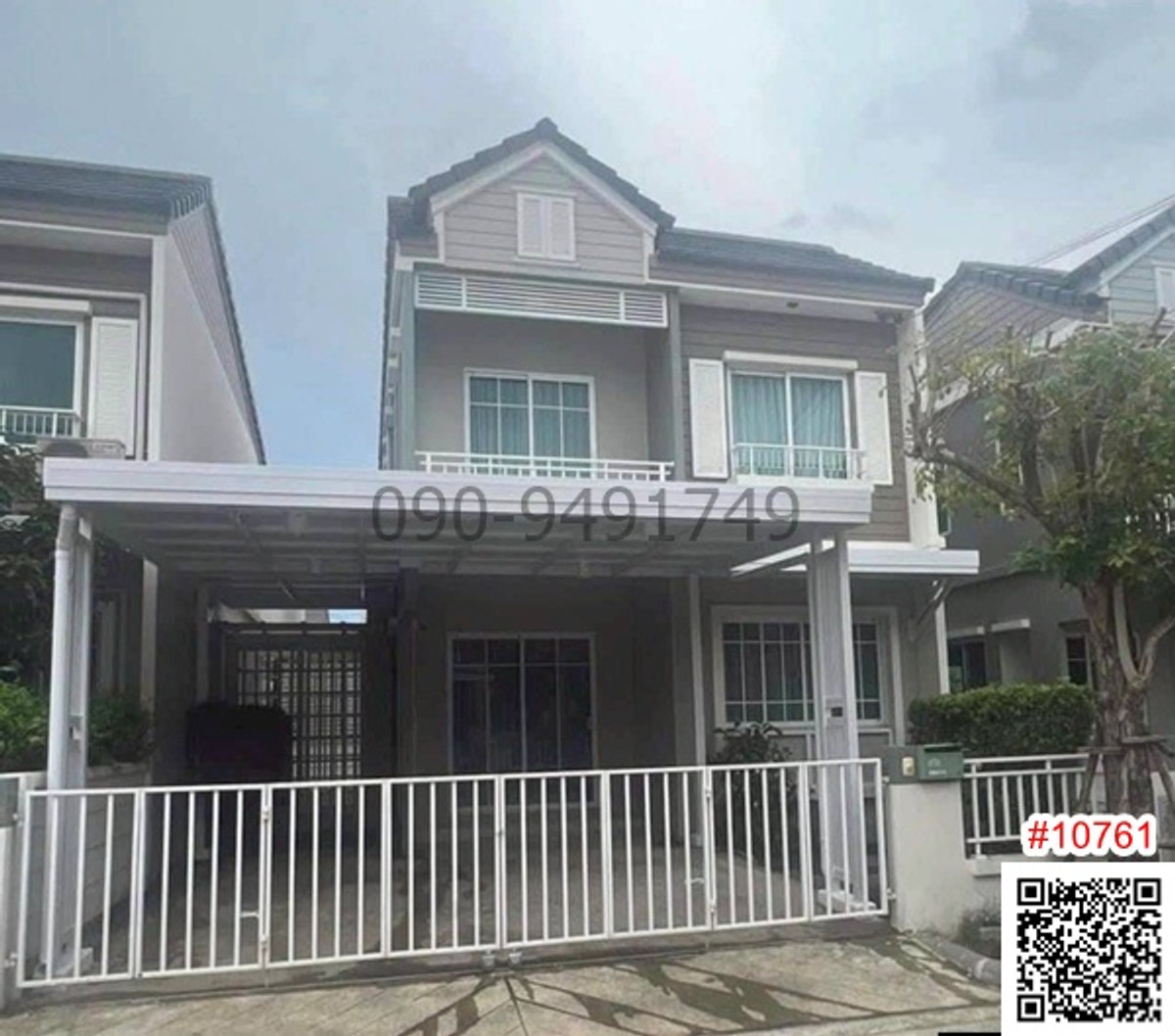 For RentHouseSamut Prakan,Samrong : For rent: 2-story detached house, The Village 3, Bangna-Trad KM.10, European style, near Mega Bangna **Pets allowed**