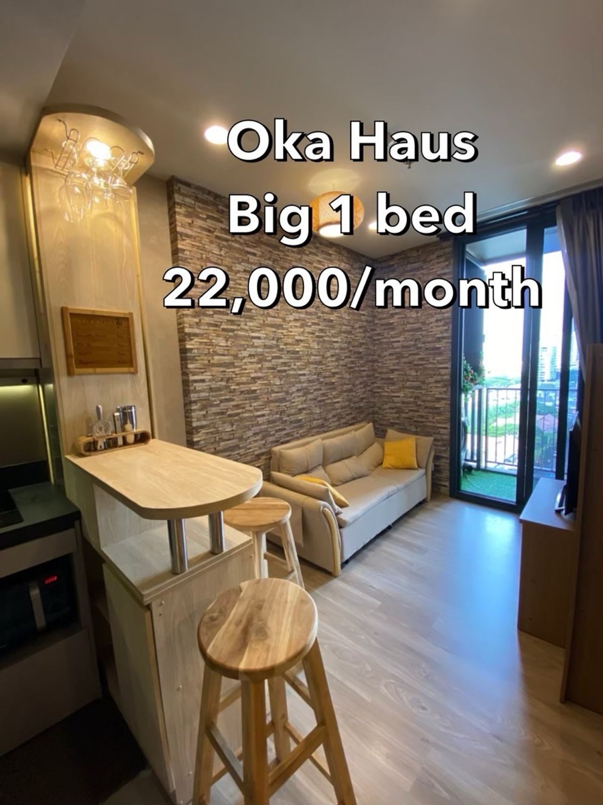 ให้เช่าคอนโดสุขุมวิท อโศก ทองหล่อ : Oka Haus 🔥22,000🔥,, โอกะ เฮ้าส์ สุขุมวิท 36 BIG 1 Bedroom 36sqm. 
📲Tel/Line: 094-162-4424