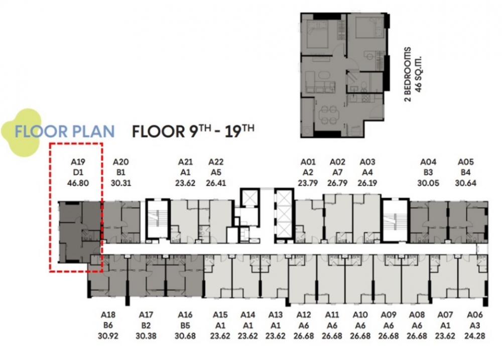 ขายคอนโดเกษตรศาสตร์ รัชโยธิน : [ขายดาวน์] 2-Bedroom มีแค่12ห้องทั้งโครงการ COBE ศรีปทุม