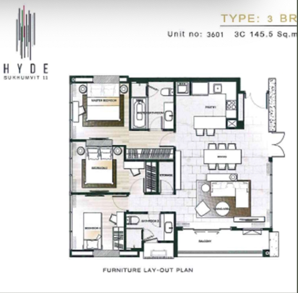 ขายคอนโดนานา : Sale  Hyde Sukhumvit11 142.16 Sq.m penthouse 40M  (S03-1173)