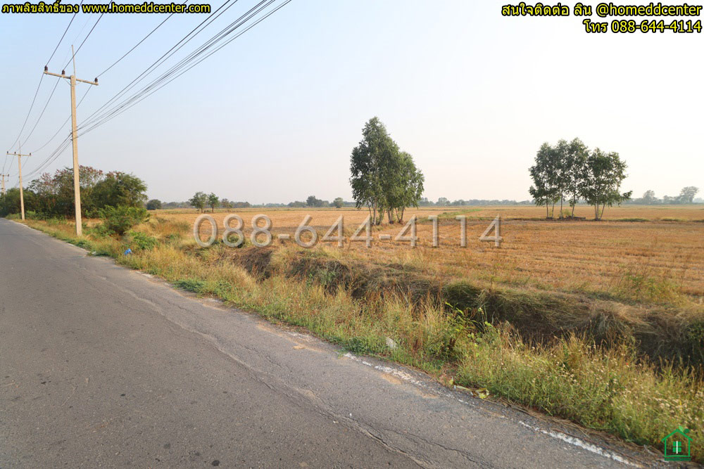 For SaleLandAyutthaya : Beautiful empty plot of land next to the road, 23 rai 28 sq m, selling the whole plot, Phai Lom Subdistrict, Phachi District, Phra Nakhon Si Ayutthaya Province, near Wat Tako-Luang Pho Ruay, Wat Hua Khung.