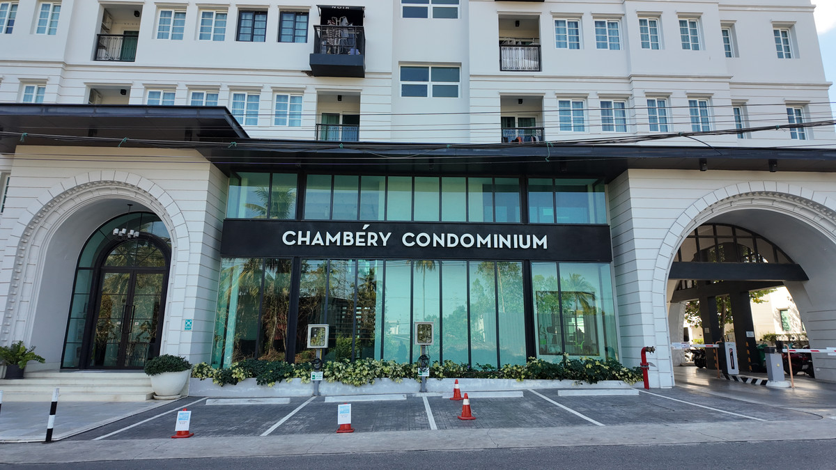 For SaleCondoSriracha Laem Chabang Ban Bueng : Urgent sale!! Cheapest at the moment Chambery condo Sriracha, size 27.21 sq m., near Kasetsart University, fully furnished, ready to move in, Sriracha, Chonburi