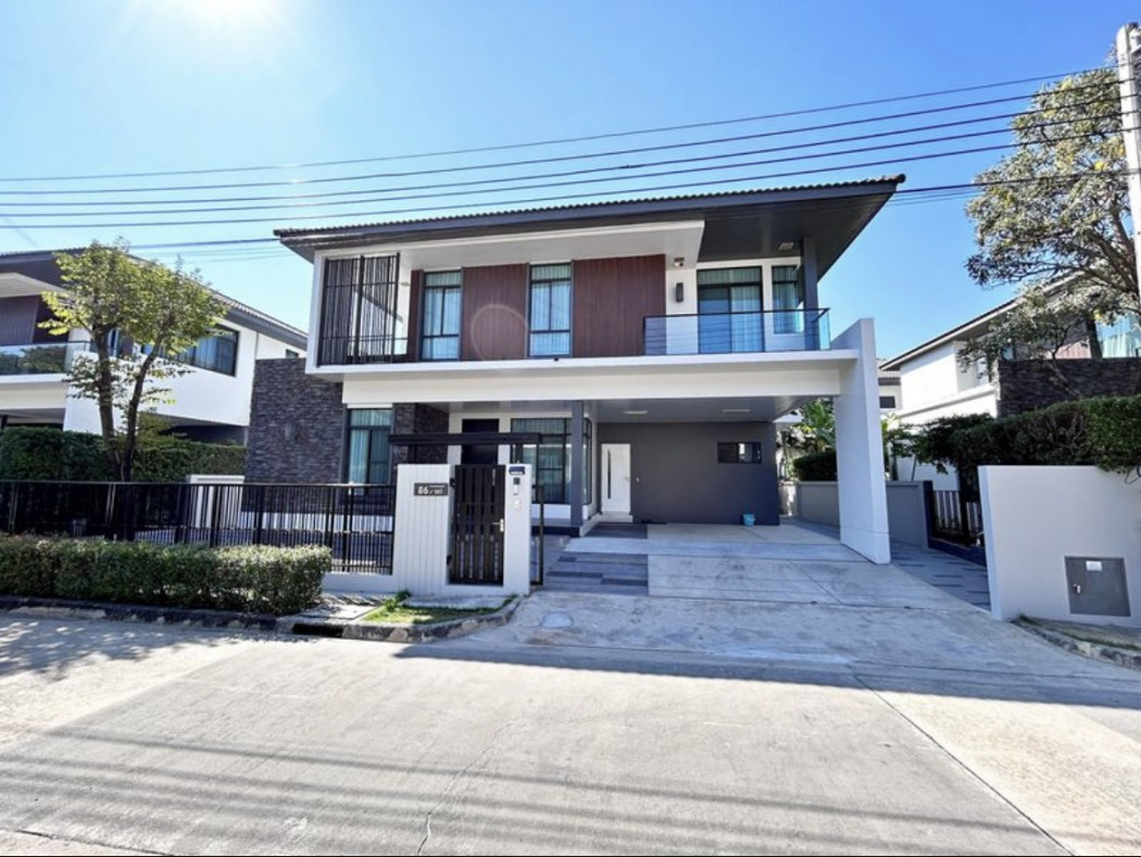ให้เช่าบ้านลาดกระบัง สุวรรณภูมิ : ให้เช่า บ้านเดี่ยว มัณฑนา อ่อนนุช วงแหวน4 พร้อมโซลาร์เซลล์ ใกล้ Clubhouse 4 ห้องนอน