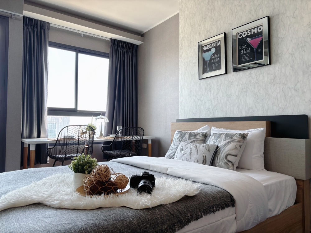 For RentCondoOnnut, Udomsuk : Studio for rent, Ideo Sukhumvit 93, beautifully decorated room with built-ins, high floor.
