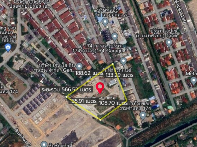 For SaleLandMin Buri, Romklao : Land for sale, large plot, Ramkhamhaeng 174, Minburi, 12 rai, near the Orange Line.