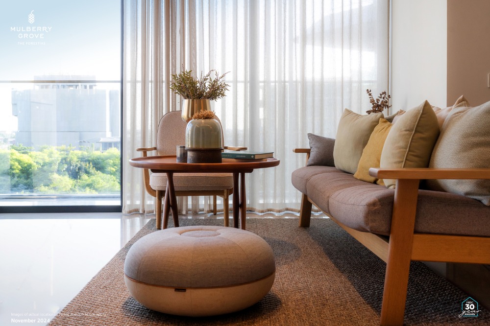 ขายดาวน์คอนโดบางนา แบริ่ง ลาซาล : Condo for SALE *Mulberry Grove The Forestias 99.59 sq.m. 2 bedroom@27.76 MB