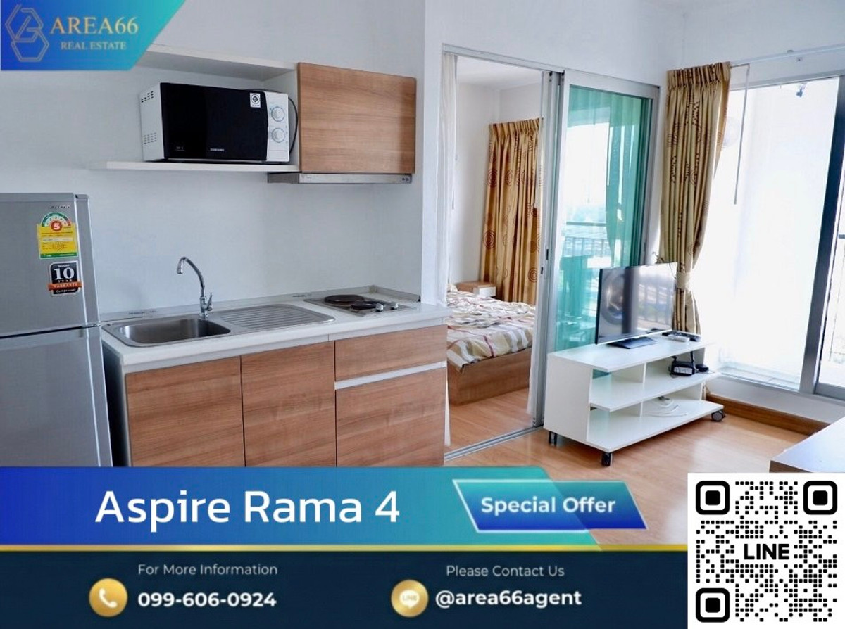 For SaleCondoKhlongtoei, Kluaynamthai : 🔥Ready for you to be the owner immediately, high floor room, river view, fully furnished | Aspire Rama 4 Condo