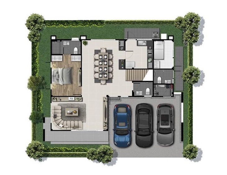 ให้เช่าบ้านบางนา แบริ่ง ลาซาล : ให้เช่า บ้านเดี่ยวโซนบางนา ตกแต่งสไตล์ Modern ไซส์ใหญ่สุดในโครงการ