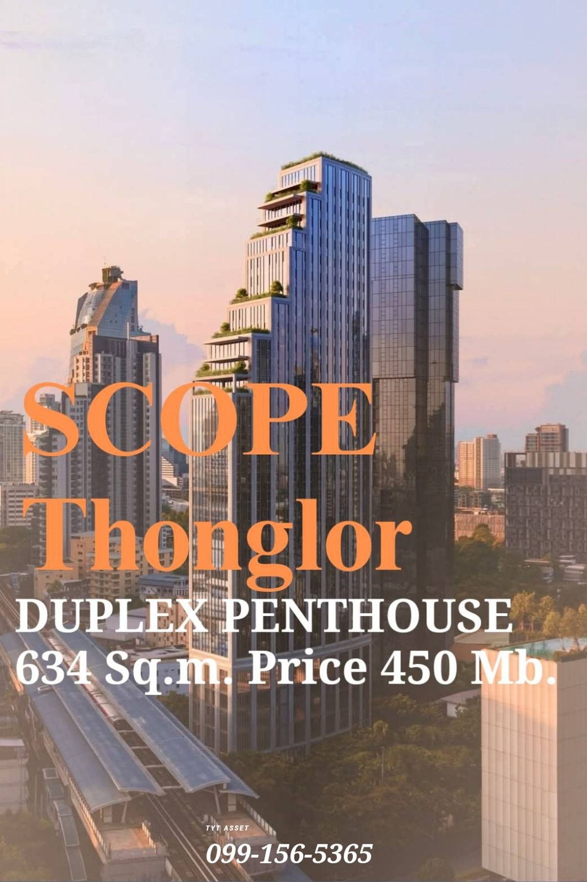 For SaleCondoSukhumvit, Asoke, Thonglor : For sale Duplex Penthouse Scope Thonglor 634 Sq.m. 1 floor per 1 unit (Project completed, transfer at the end of 2024)