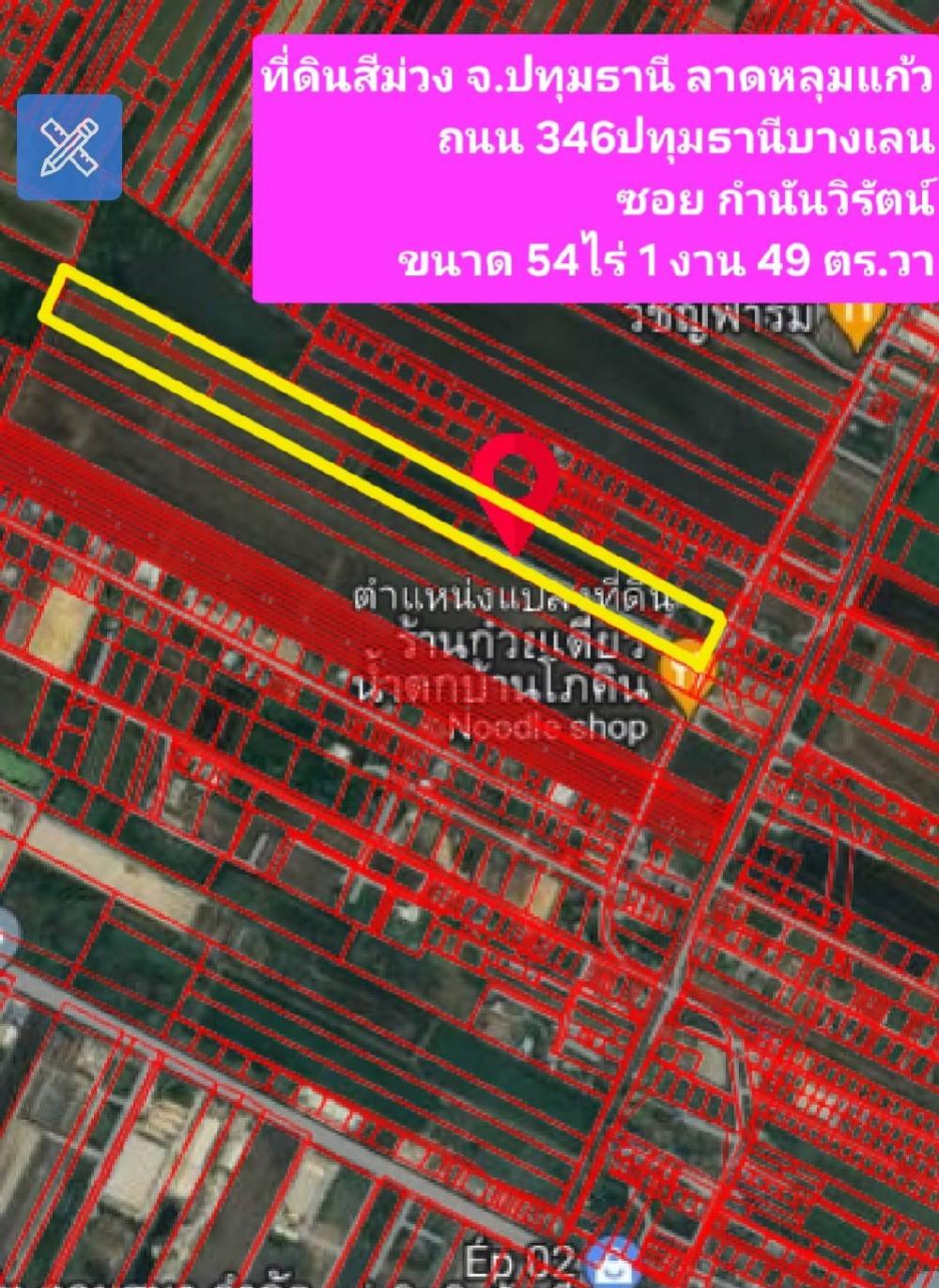For SaleLandPathum Thani,Rangsit, Thammasat : Land in the purple zone, Pathum Thani, Lat Lum Kaeo