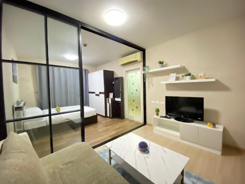 For RentCondoNawamin, Ramindra : Plum Condo Nawamin 86 30 sq m. Price 6,900 baht, new room, building c, 2nd floor, contract period: 1 year (2 months deposit, 1 month advance payment)