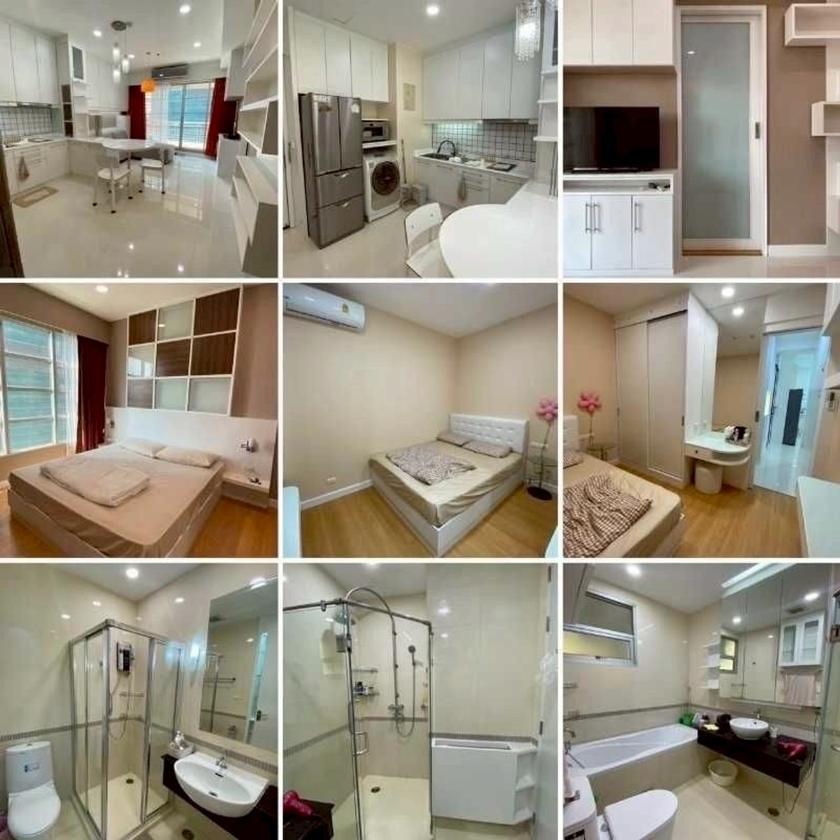 For RentCondoRatchathewi,Phayathai : Condo for rent, Baan Klang Krung Siam Pathumwan, 2 bedrooms, 2 bathrooms, next to BTS Ratchathewi.