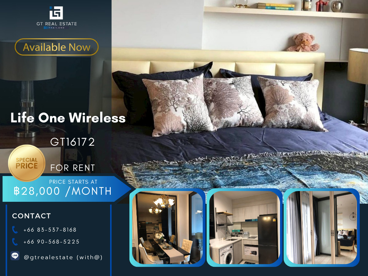 ให้เช่าคอนโดวิทยุ ชิดลม หลังสวน : 💎 GT16172 |  คอนโดให้เช่า Life One Wireless เฟอร์นิเจอร์ครบ พร้อมเข้าอยู่